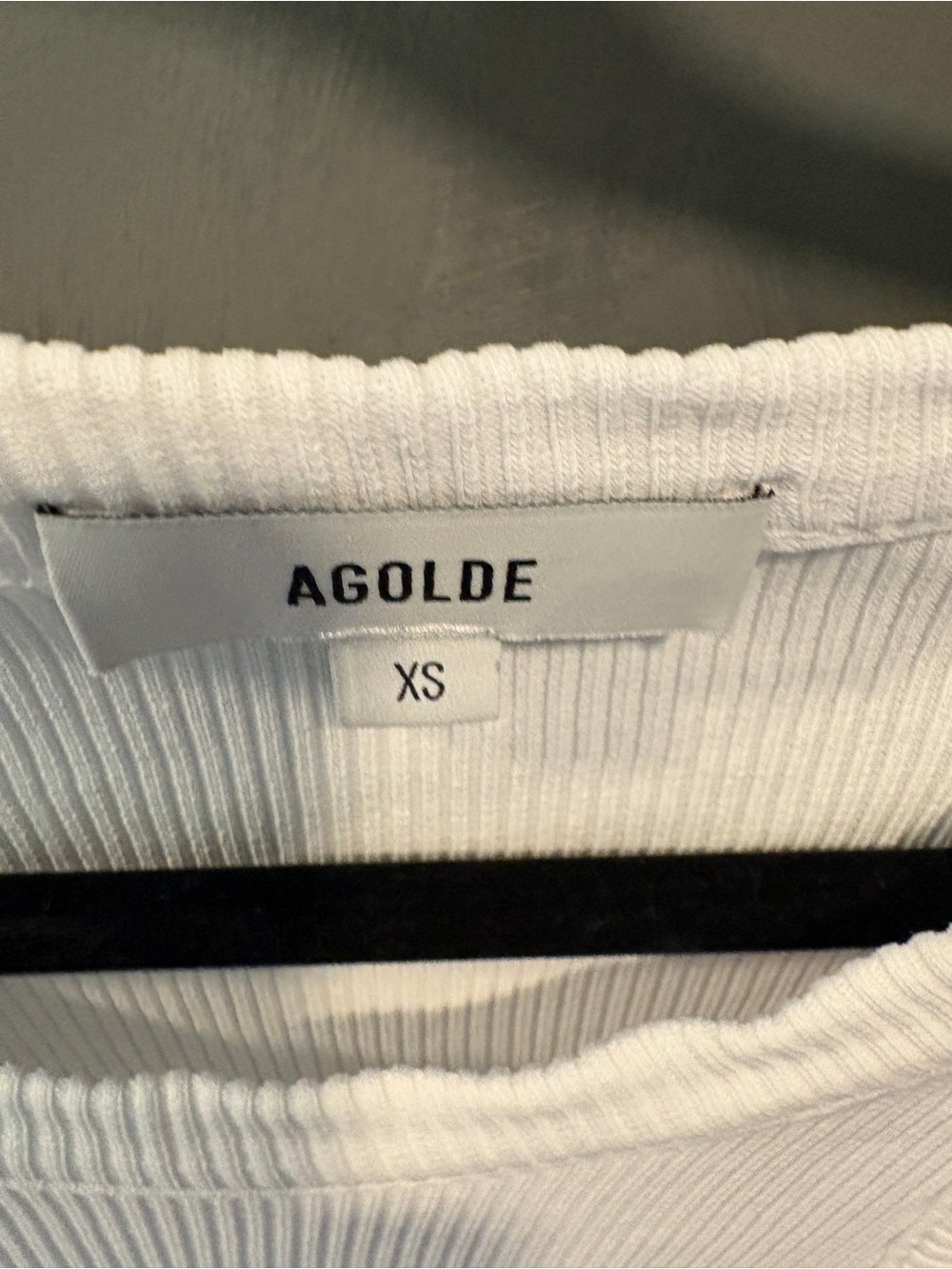 Agolde White Ribbed Racerback Tank - Picture 4 of 6